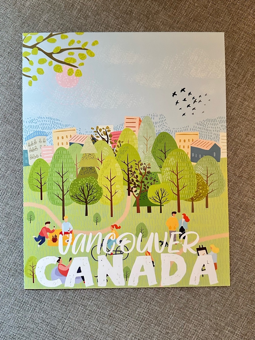Vancouver Canada Illustrated Wall Art - Green Park Scene